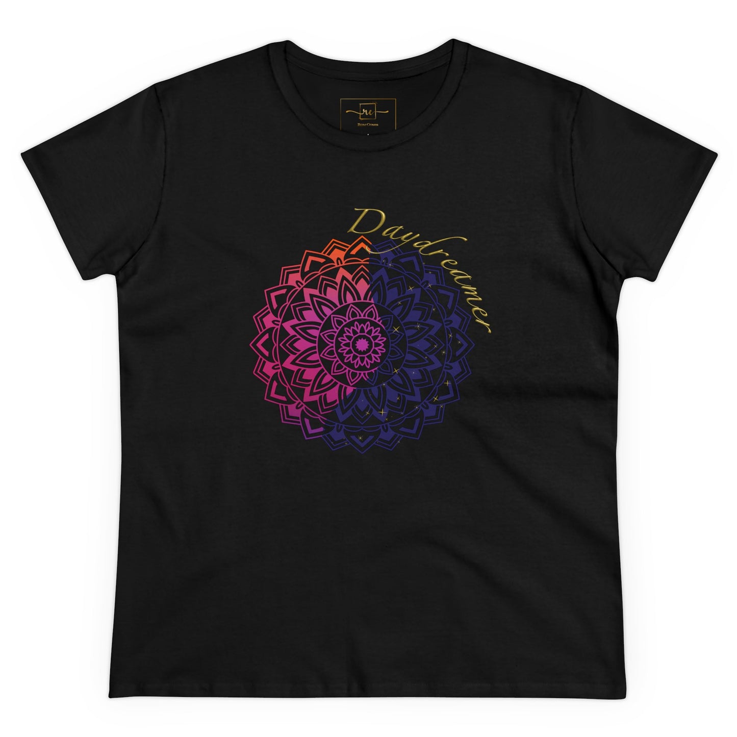 Daydreamer Mandala Women's Mid-weight Cotton Tee - Wellness Mental Health