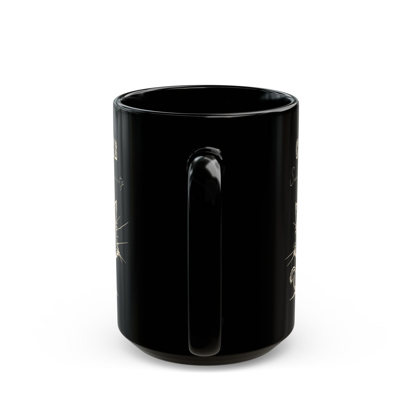 Funny Cat Coffee Mug - Coffee Saves My Sanity Cup - Wellness and Mental Health Humor Black Ceramic Mug