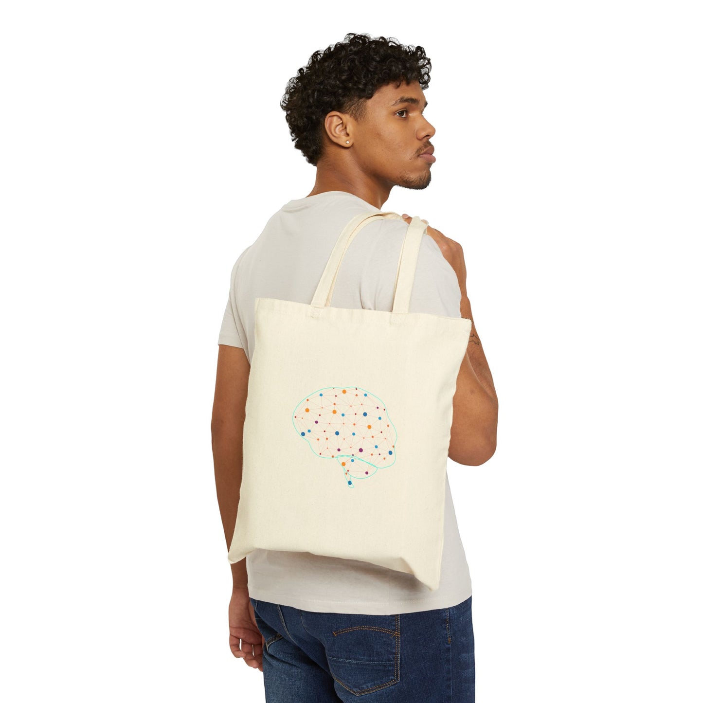 Colorful Brain Cotton Canvas Tote - Medical Art