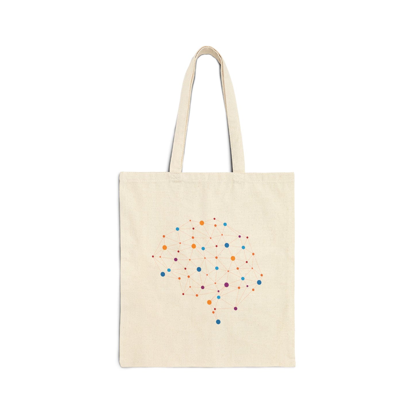 Abstract Brain Cotton Canvas Tote - Colorful Medical Art