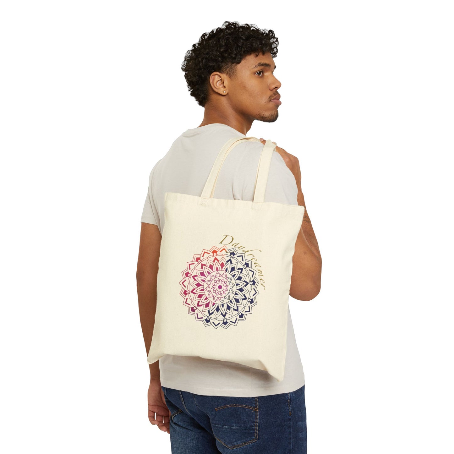 Daydreamer Mandala Graphic Canvas Tote Bag