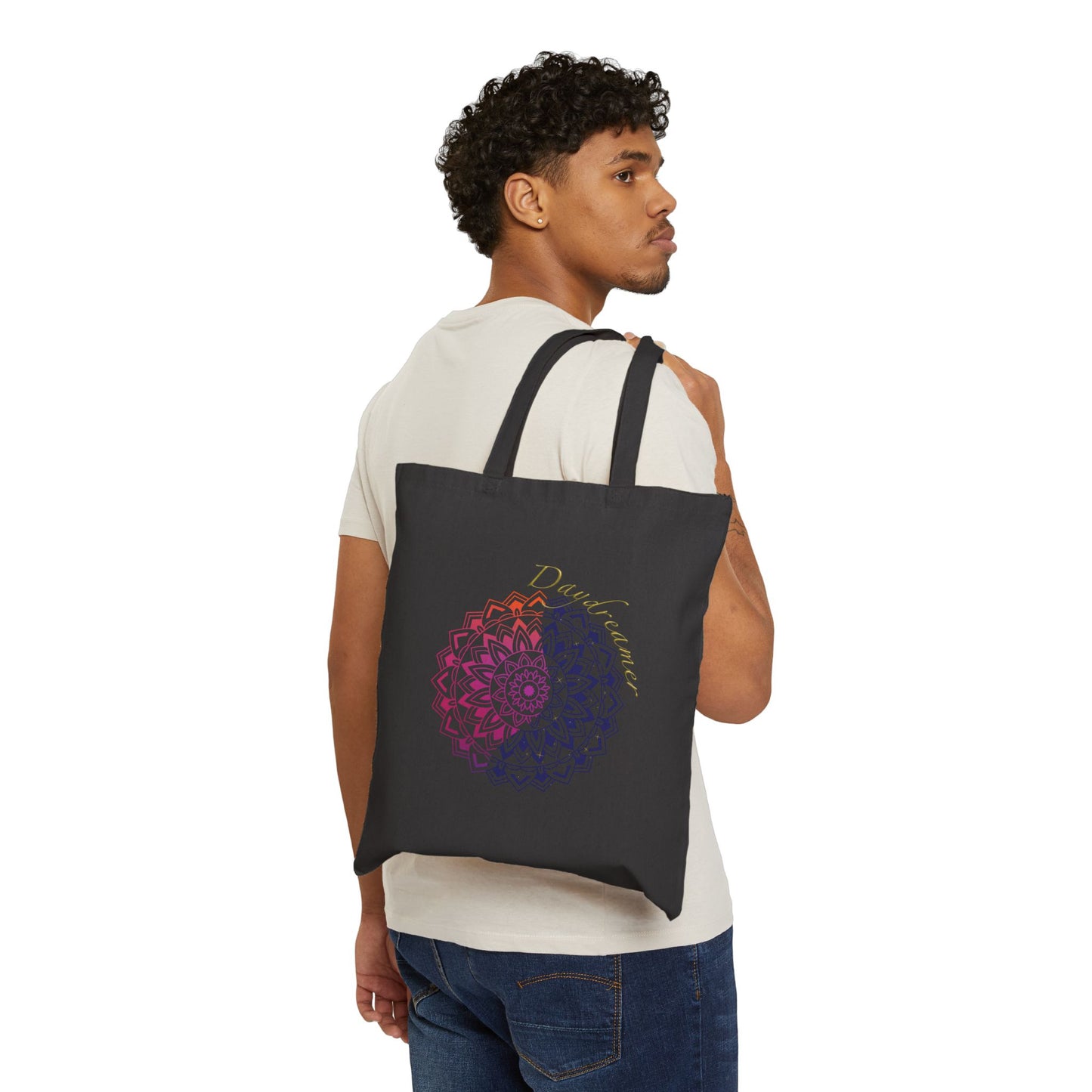Daydreamer Mandala Graphic Canvas Tote Bag