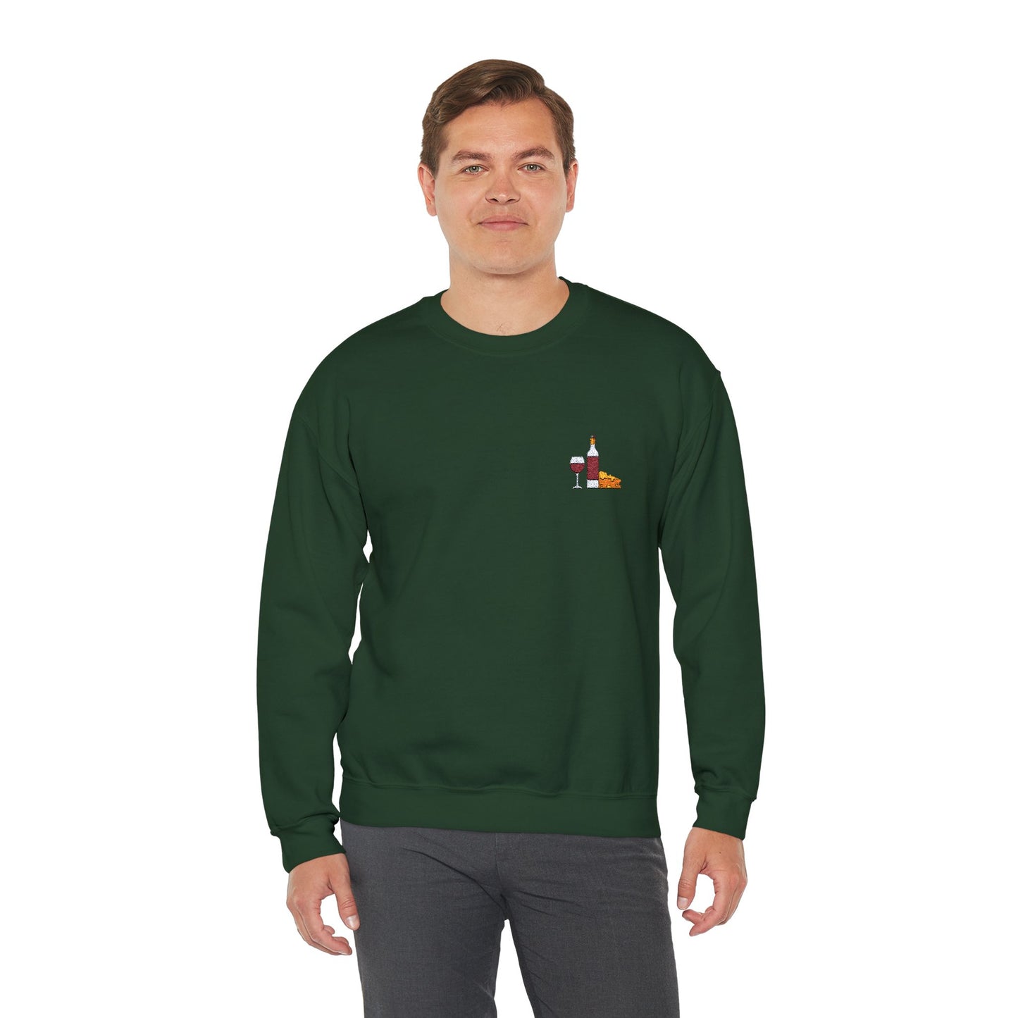 Cheese and Wine Embroidered Sweatshirt