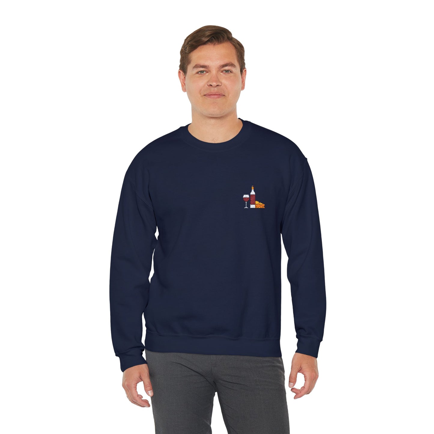 Cheese and Wine Embroidered Sweatshirt