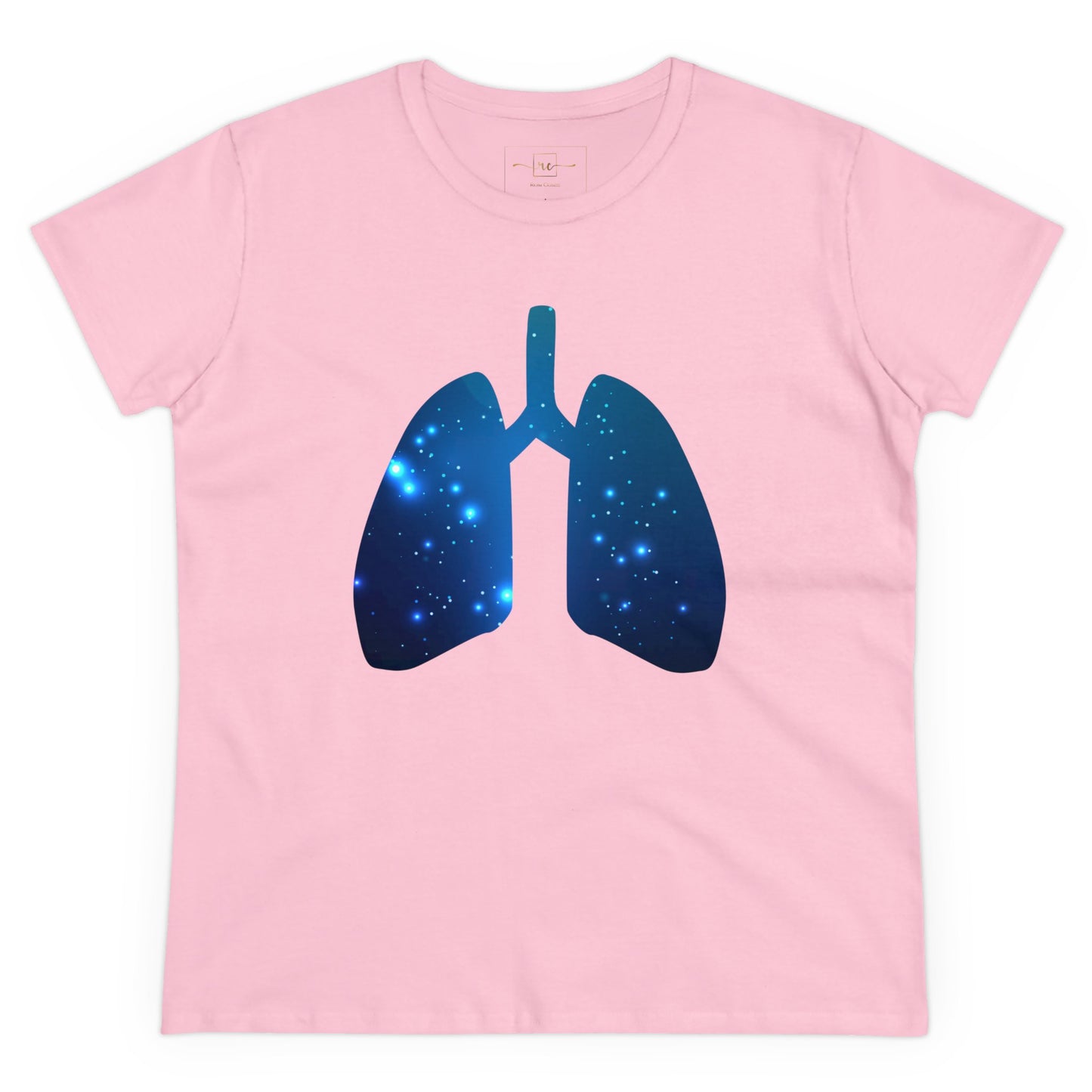 Spacey Lungs Women's Mid-weight Cotton Tee - Abstract Medical Art