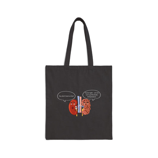 Kidney Sponge Talk Cotton Canvas Tote - Medical Humor Joke