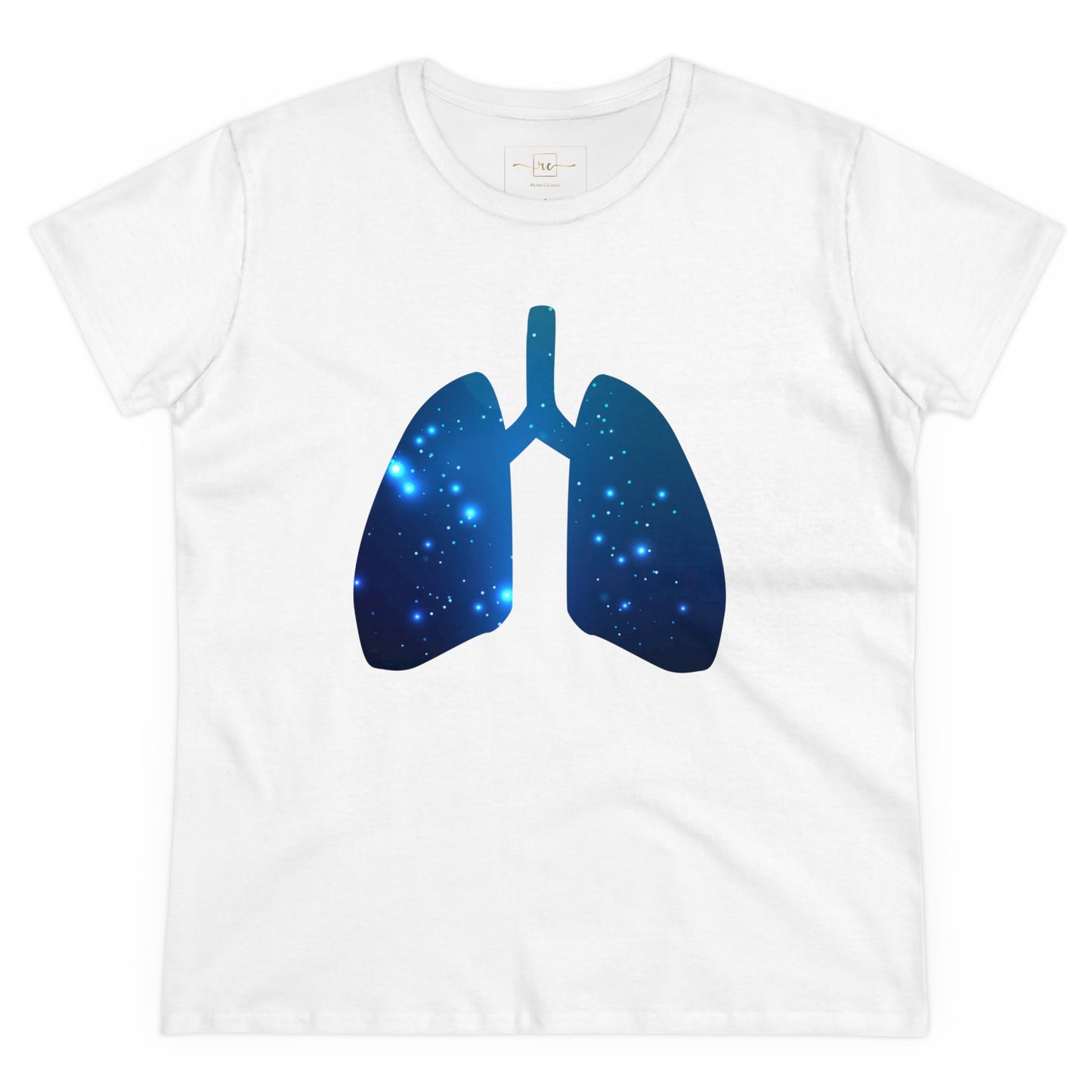 Spacey Lungs Women's Mid-weight Cotton Tee - Abstract Medical Art