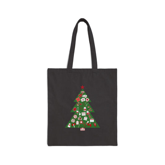 Medical Themed Christmas Tree Cotton Canvas Tote - Holiday Graphics