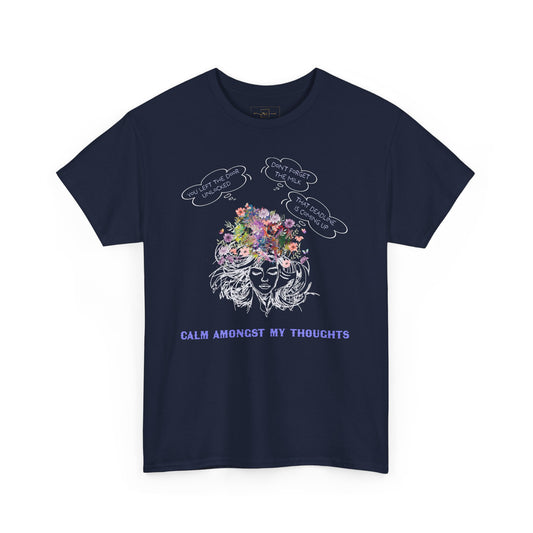 Wellness Calm Thoughts Mental Health Heavy Cotton T-Shirt