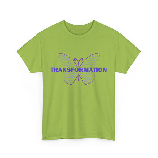 Transformation Heavy Cotton T-Shirt - Word Art Typography Wellness Graphic