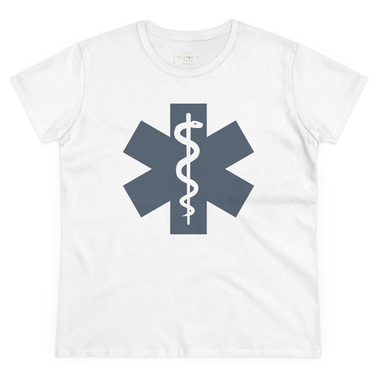 Emergency Medical Women's Midweight Cotton Tee -Gray Symbol