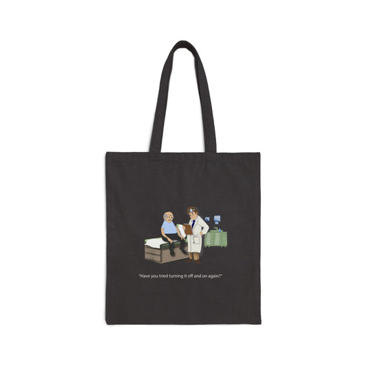 On and Off Cotton Canvas Tote - Medical Humor