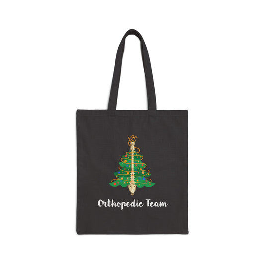 Orthopedic Team Christmas Tree Cotton Canvas Tote - Holiday Graphics