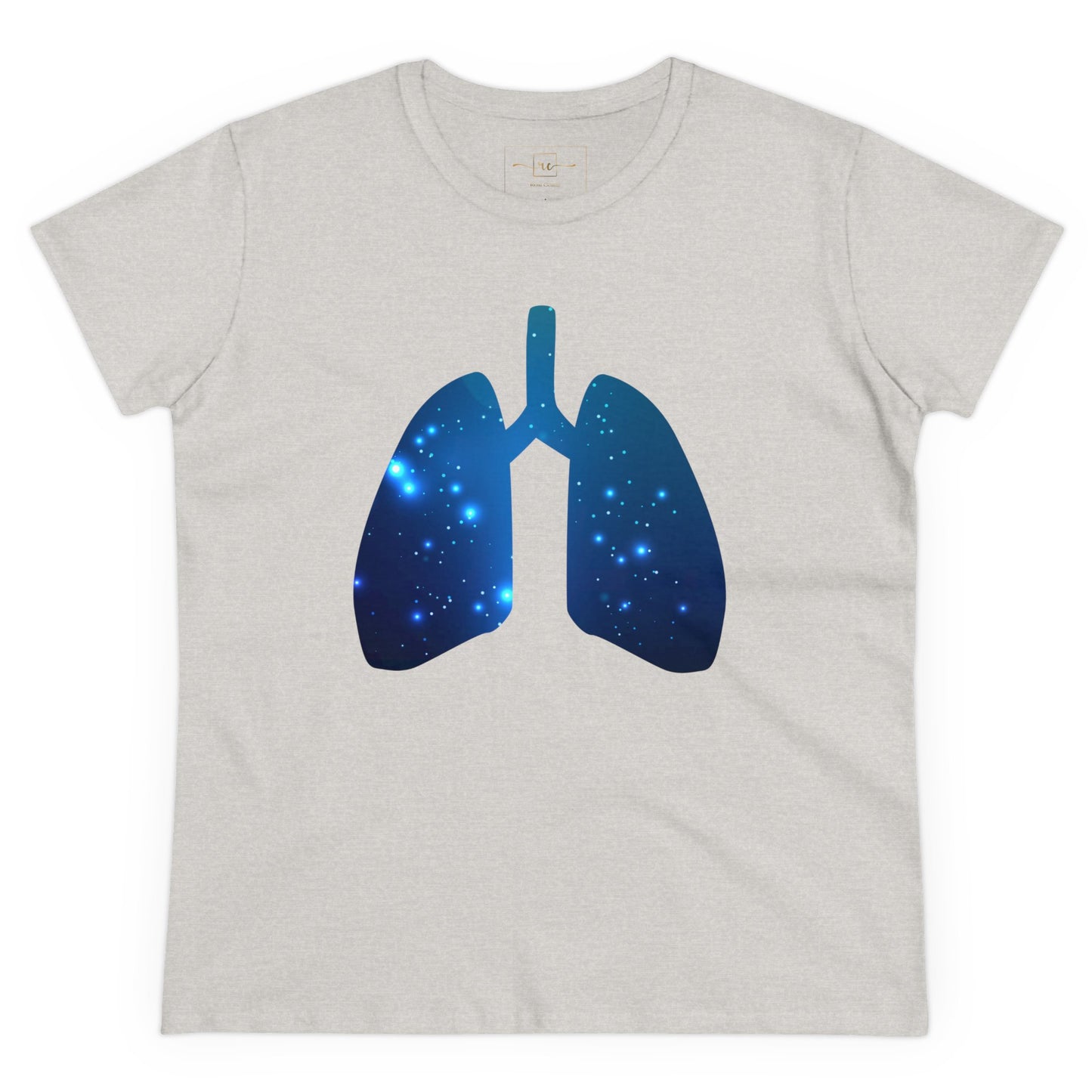 Spacey Lungs Women's Mid-weight Cotton Tee - Abstract Medical Art