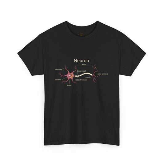 Neuron Diagram Heavy Cotton T-Shirt - Mauve Medical Graphic