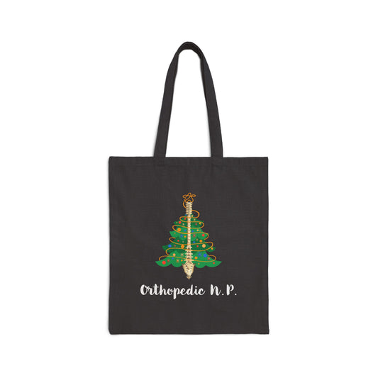 Orthopedic N.P. Christmas Tree Cotton Canvas Tote - Holiday Graphics