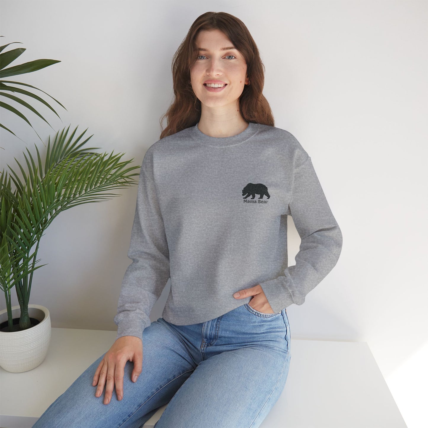 Mama Bear Embroidered Sweatshirt – Cozy, Stylish, and Perfect for Moms