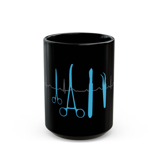 Surgical Tools Black Mug (11oz, 15oz) - Medical