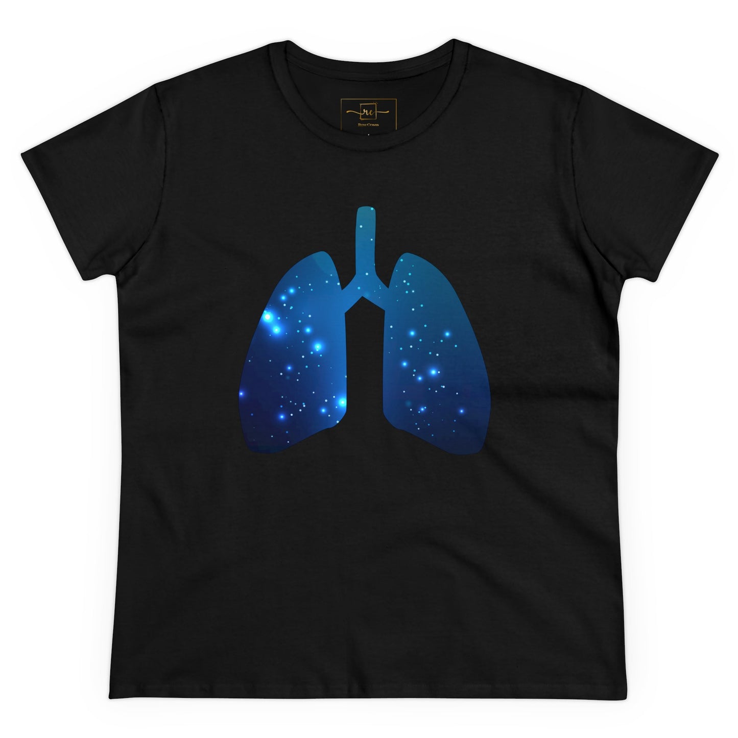 Spacey Lungs Women's Mid-weight Cotton Tee - Abstract Medical Art