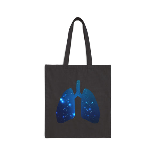 Spacey Lung Cotton Canvas Tote - Medical Abstract Art