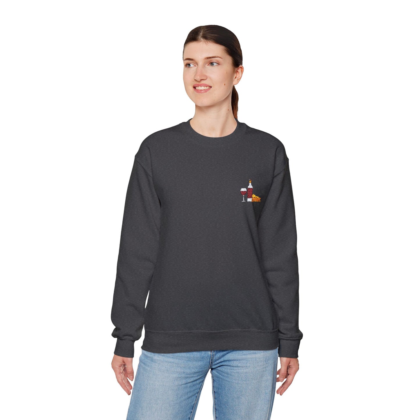 Cheese and Wine Embroidered Sweatshirt