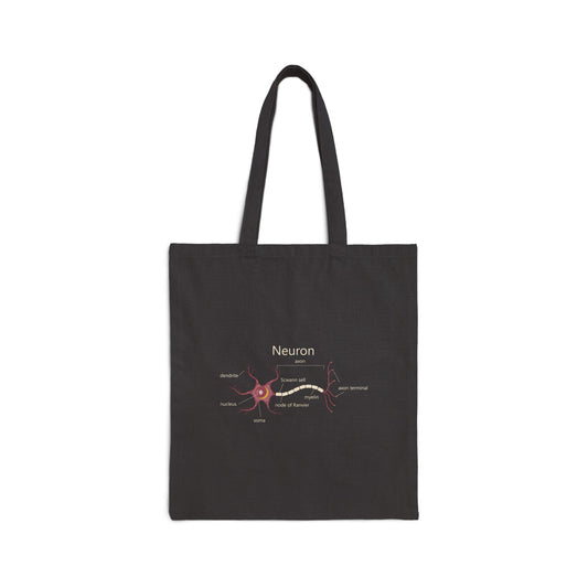 Neuron Diagram Cotton Canvas Tote - Mauve Graphic