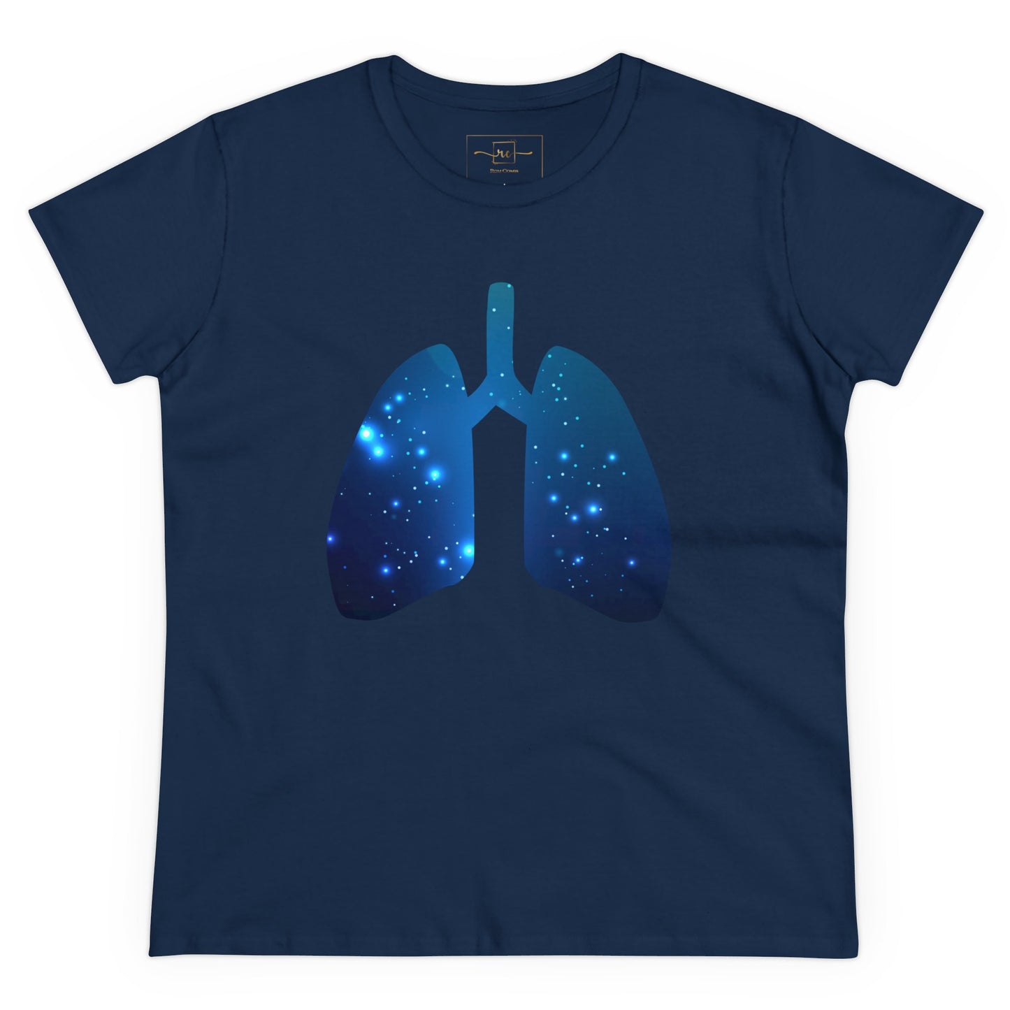 Spacey Lungs Women's Mid-weight Cotton Tee - Abstract Medical Art